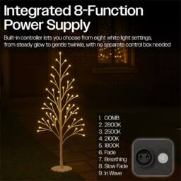Xmas Haus 90cm 96 Warm White/w Micro Led Tree White 5M Lead - thumbnail 5