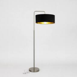 CGC Lighting Kyra Brushed Nickel Angled Floor Lamp with Large 45cm Velvet Lampshade in Teal - thumbnail 7
