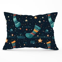 Warren Reed - Designer Christmas Stocking In A Starry Night Sky Cushions in Blue - Size: 60 cm x 60 cm - thumbnail 1