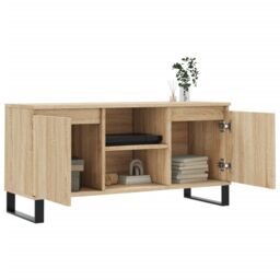 Berkfield Home TV Cabinet Sonoma Oak 104x35x50 cm Engineered Wood in Brown - Size: 104 x 35 x 50 cm - thumbnail 4