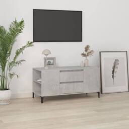 Berkfield Home TV Cabinet Concrete Grey 102x44.5x50 cm Engineered Wood - thumbnail 2
