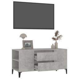 Berkfield Home TV Cabinet Concrete Grey 102x44.5x50 cm Engineered Wood - thumbnail 5
