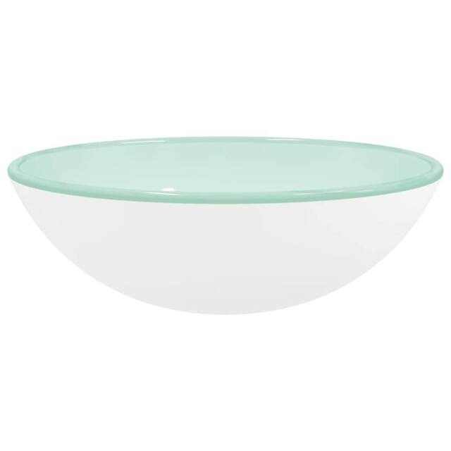 Berkfield Home Basin Tempered Glass 42x14 cm White - image 1