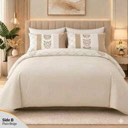 Grace Double Brushed Double Duvet Cover Supersoft with Zipper Closure in Beige - Size: Single - thumbnail 2