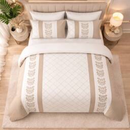 Grace Double Brushed Double Duvet Cover Supersoft with Zipper Closure in Beige - Size: Single - thumbnail 4