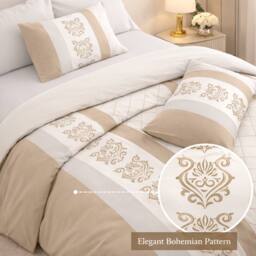 Grace Double Brushed Double Duvet Cover Supersoft with Zipper Closure in Beige - Size: Single - thumbnail 5