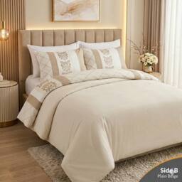 Grace Double Brushed Double Duvet Cover Supersoft with Zipper Closure in Beige - Size: Single - thumbnail 6