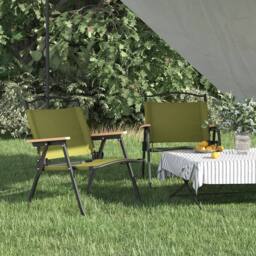 Berkfield Home Camping Chairs 2 pcs Green 54x43x59cm Oxford Fabric - Size: 54 x 43 x 59 cm