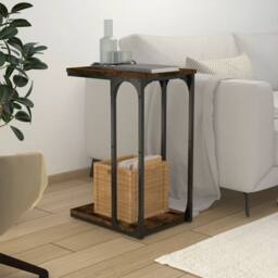 Berkfield Home Side Table Smoked Oak 40x30x60 cm Engineered Wood in Brown - Size: 40 x 30 x 60 cm - thumbnail 2
