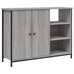 Berkfield Home Sideboard Grey Sonoma 100x33x75 cm Engineered Wood - Size: 100 x 33 x 75 cm - thumbnail 1