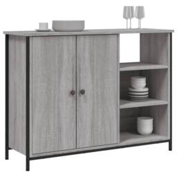 Berkfield Home Sideboard Grey Sonoma 100x33x75 cm Engineered Wood - Size: 100 x 33 x 75 cm - thumbnail 3