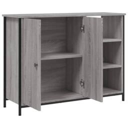 Berkfield Home Sideboard Grey Sonoma 100x33x75 cm Engineered Wood - Size: 100 x 33 x 75 cm - thumbnail 5