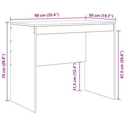 Berkfield Home Computer Desk White Engineered wood 90 x 50 x 76 cm Tough - thumbnail 8