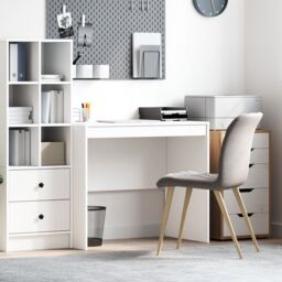 Berkfield Home Computer Desk White Engineered wood 90 x 50 x 76 cm Tough - thumbnail 1