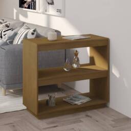 Berkfield Home Beautiful Book Cabinet Honey Brown 80x35x71 cm Solid Pinewood - Size: 80 x 35 x 71 cm - thumbnail 2
