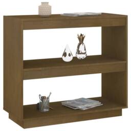 Berkfield Home Beautiful Book Cabinet Honey Brown 80x35x71 cm Solid Pinewood - Size: 80 x 35 x 71 cm - thumbnail 4