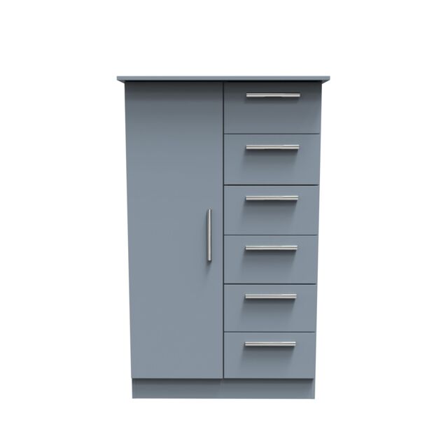 Ready Assembled 2 U Trent 1 Door 5 Drawer Kids Robe (Ready Assembled) in Light Blue - image 1