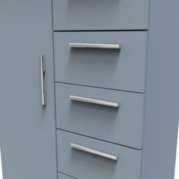 Ready Assembled 2 U Trent 1 Door 5 Drawer Kids Robe (Ready Assembled) in Light Blue - thumbnail 4