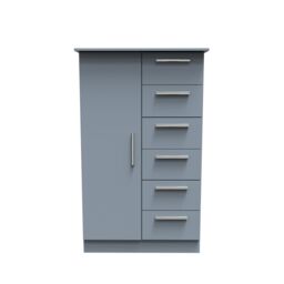 Ready Assembled 2 U Trent 1 Door 5 Drawer Kids Robe (Ready Assembled) in Light Blue - thumbnail 1