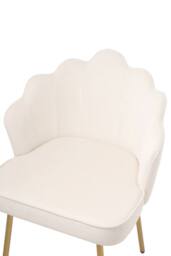 Living and Home Shell-Back Dressing Table Chair with Adjustable Feet in Beige - thumbnail 8