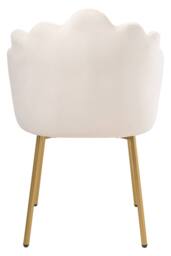 Living and Home Shell-Back Dressing Table Chair with Adjustable Feet in Beige - thumbnail 6