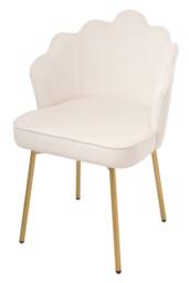 Living and Home Shell-Back Dressing Table Chair with Adjustable Feet in Beige - thumbnail 7