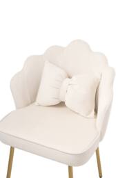 Living and Home Shell-Back Dressing Table Chair with Adjustable Feet in Beige - thumbnail 9