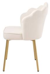 Living and Home Shell-Back Dressing Table Chair with Adjustable Feet in Beige - thumbnail 5
