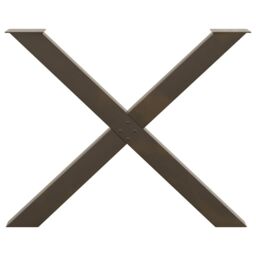 Berkfield Home Dining Table Legs X-Shaped 3 pcs Natural Steel 90x(72-73) cm Steel in Brown - thumbnail 5