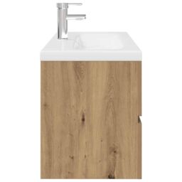 Berkfield Home Sink Cabinet with Built-in Basin & Faucet Artisan Oak in Brown - thumbnail 7