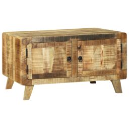 Berkfield Home Coffee Table 80x54x45 cm Solid Wood Rough Mango in Brown - Size: 80 x 54 x 45 cm - thumbnail 6