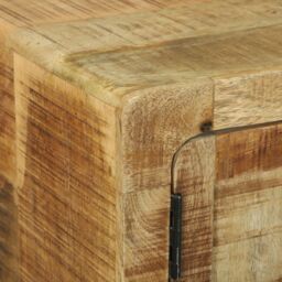 Berkfield Home Coffee Table 80x54x45 cm Solid Wood Rough Mango in Brown - Size: 80 x 54 x 45 cm - thumbnail 9