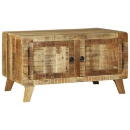 Berkfield Home Coffee Table 80x54x45 cm Solid Wood Rough Mango in Brown - Size: 80 x 54 x 45 cm - thumbnail 1
