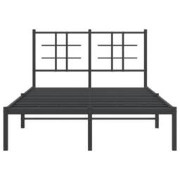 Berkfield Home Metal Bed Frame without Mattress with Headboard Black 120x190cm - Size: 120x190 cm - thumbnail 5