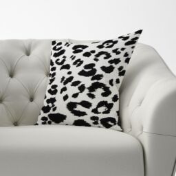 Warren Reed - Designer Black Leopard Print Cushions - Size: 60 cm x 60 cm - thumbnail 3
