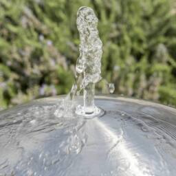 Primrose Brushed 60cm Stainless Steel Sphere Water Feature Cascade LED Light in Metallic Silver - thumbnail 4