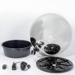 Primrose Brushed 60cm Stainless Steel Sphere Water Feature Cascade LED Light in Metallic Silver - thumbnail 6