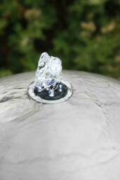 Primrose Brushed 60cm Stainless Steel Sphere Water Feature Cascade LED Light in Metallic Silver - thumbnail 5
