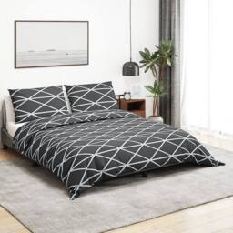 Berkfield Home Duvet Cover Set Grey 200x200 cm Cotton - thumbnail 2