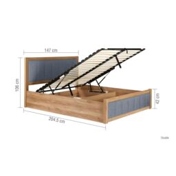 Birlea Belmont Grey & Oak Wooden Ottoman Bed Frame - Size: Double - thumbnail 8