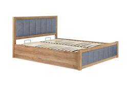 Birlea Belmont Grey & Oak Wooden Ottoman Bed Frame - Size: Double - thumbnail 9