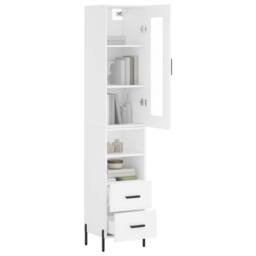 Berkfield Home Highboard White 34.5x34x180 cm Engineered Wood - thumbnail 3