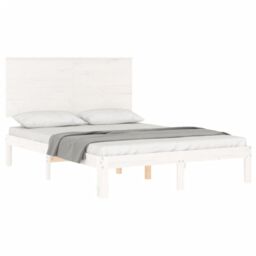Berkfield Home Bed Frame with Headboard White 120x200 cm Solid Wood - thumbnail 4