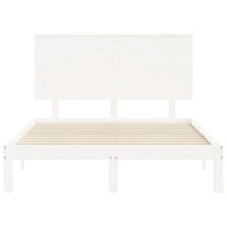 Berkfield Home Bed Frame with Headboard White 120x200 cm Solid Wood - thumbnail 6