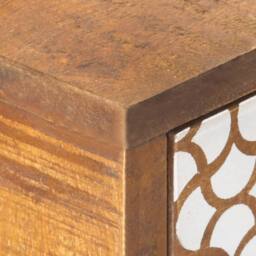 Berkfield Home Sideboard with Printed Pattern 130x30x70 cm Solid Mango Wood in Brown - Size: 130 x 30 x 70 cm - thumbnail 5