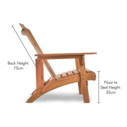VonHaus Hudson Acacia Wooden Adirondack Garden Chair in Natural - Size: 1 Pack - thumbnail 6