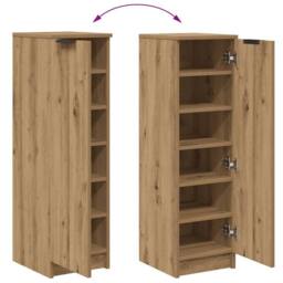 Berkfield Home Shoe Cabinet Artisan Oak 29.5x35x100.5 cm Engineered Wood in Brown - thumbnail 7
