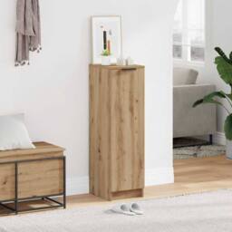 Berkfield Home Shoe Cabinet Artisan Oak 29.5x35x100.5 cm Engineered Wood in Brown - thumbnail 1