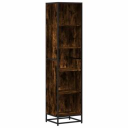 Berkfield Home Book Cabinet Smoked Oak 40x35x170.5 cm Engineered Wood in Brown - thumbnail 2