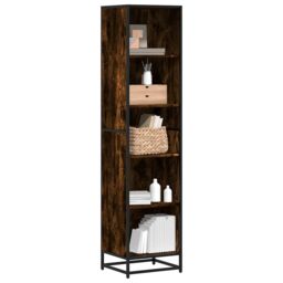 Berkfield Home Book Cabinet Smoked Oak 40x35x170.5 cm Engineered Wood in Brown - thumbnail 1